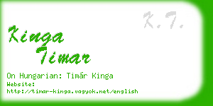 kinga timar business card